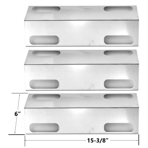 3 PACK UNIVERSAL STAINLESS STEEL HEAT PLATE FOR DUCANE AFFINITY 3000 SERIES, 3073101, AFFINITY 3073101 GAS GRILL MODELS